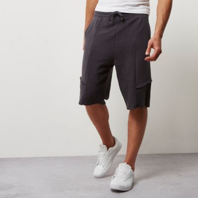 Grey patch panel shorts